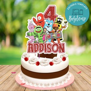 Yo Gabba Gabba Cake Topper Template Printable Instant Download