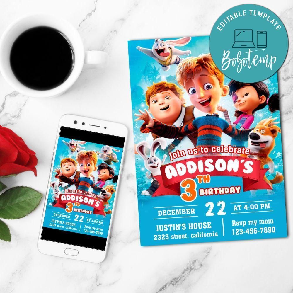 Giants of la Mancha Invitation Customizable Template to Print at Home Instant Download