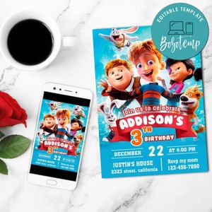 Giants of la Mancha Invitation Customizable Template to Print at Home Instant Download