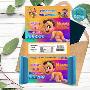 Mighty little bheem Candy bar Label Customizable Template Instant Download