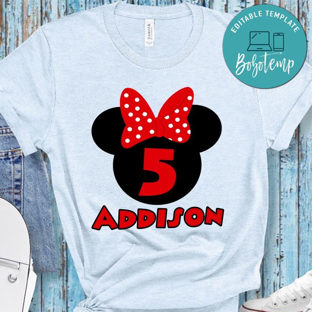 Minnie mouse Birthday PNG file template | Bobotemp
