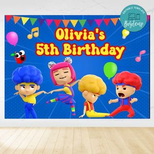 D Billions Birthday Backdrop Digital File Template Instant Download