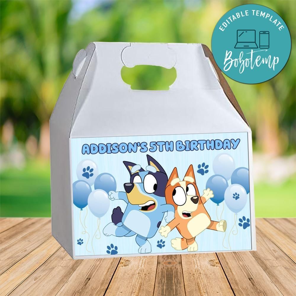 Bluey Gable Box Digital File Printable Instant Download