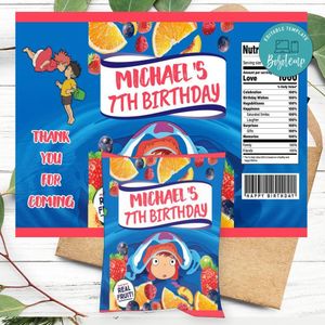 Ponyo Birthday Party Fruit Snack Bag Digital File Printable Instant Download