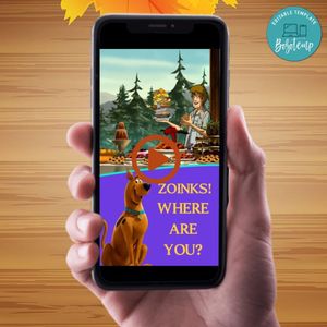 Scooby doo Birthday Video Invitation Digital Template Customizable Instant Download