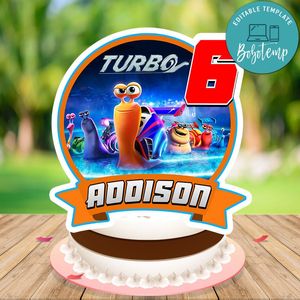 Turbo racing team Cake Topper Template Printable Instant Download