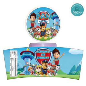 Paw Patrol Cotton Candy Label Template To Print At Home Instant Download