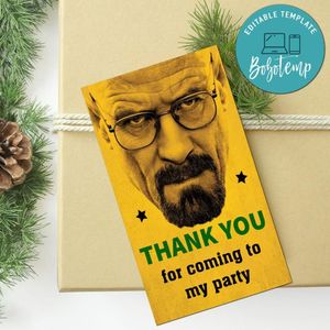 Breaking Bad Thank You Tag Customizable Template To Print At Home Instant Download