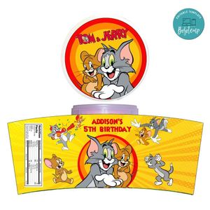 Tom And Jerry Cotton Candy Label Template To Print At Home Instant Download