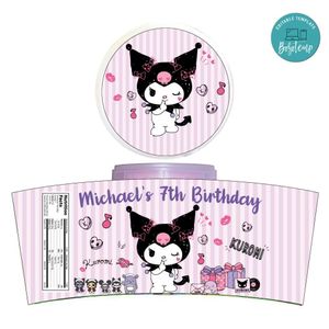 Kuromi Cotton Candy Label Template To Print At Home Instant Download