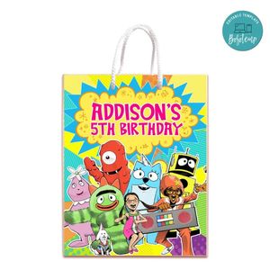 Yo Gabba Gabba Gift Bag Label Template Printable Instant Download