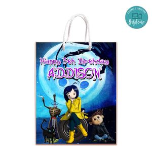 Coraline Gift Bag Label Template Printable Instant Download