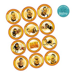 Bee Movie Cupcake Toppers Template Printable Instant Download