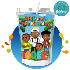 Jools tv Capri Sun Birthday Labels Digital File Printable Instant Download