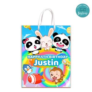 Babybus Gift Bag Label Template Printable Instant Download