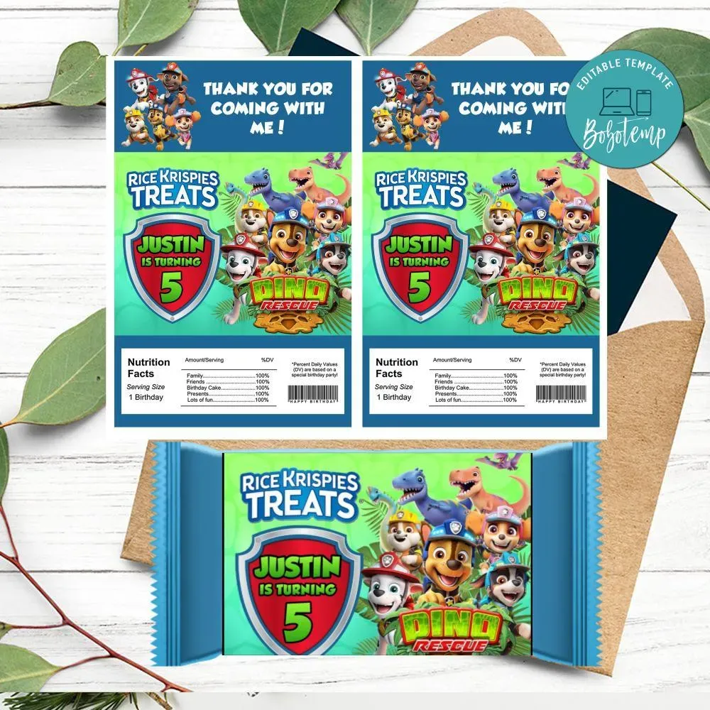 Dino rescue Rice Krispies Treats Template Printable | Bobotemp