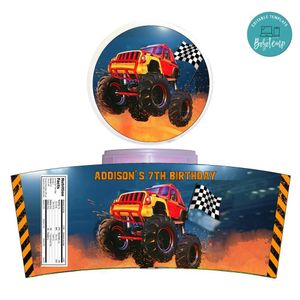 Monster Truck Cotton Candy Label Template To Print At Home Instant Download