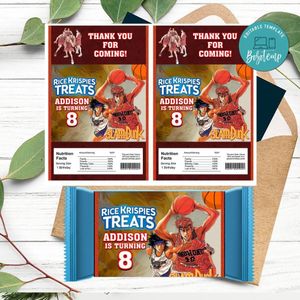 Slam dunk Rice Krispies Treats Template Printable Instant Download