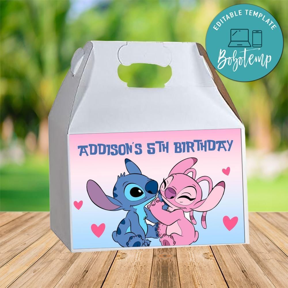 Stitch And Angel Gable Box Digital File Printable Instant Download