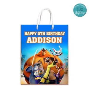 Paws Of Fury Gift Bag Label Template Printable Instant Download