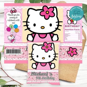 Hello Kitty Birthday Chip Bag Digital File Printable Instant Download