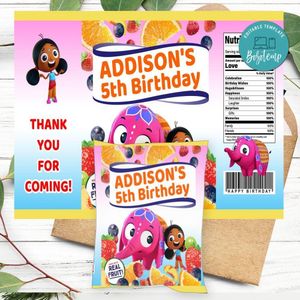 Deepa & Anoop Birthday Party Fruit Snack Bag Digital File Printable Instant Download