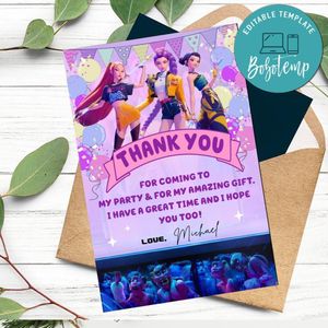 Kpop Demon Hunter Thank You Card Customizable Template To Print At Home Instant Download