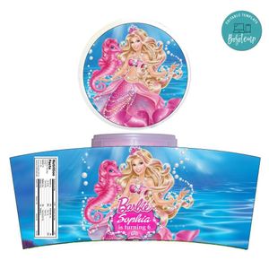 Sirena Barbie Cotton Candy Label Template To Print At Home Instant Download
