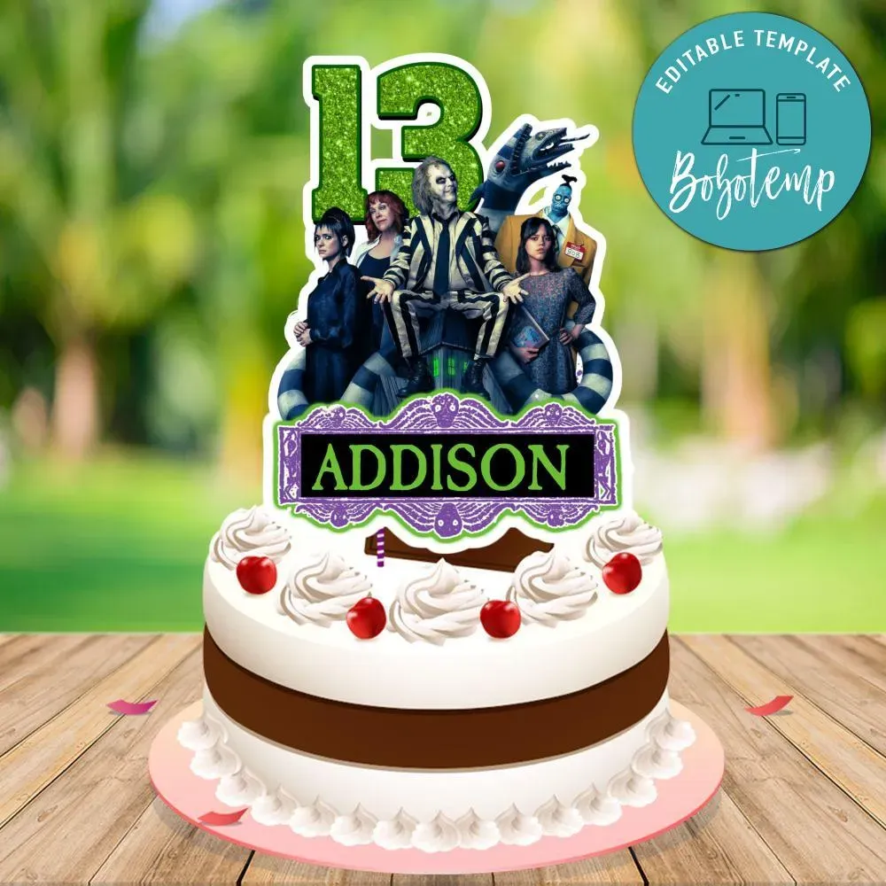 Beetlejuice 2 Birthday Cake Topper Template Printable | Bobotemp