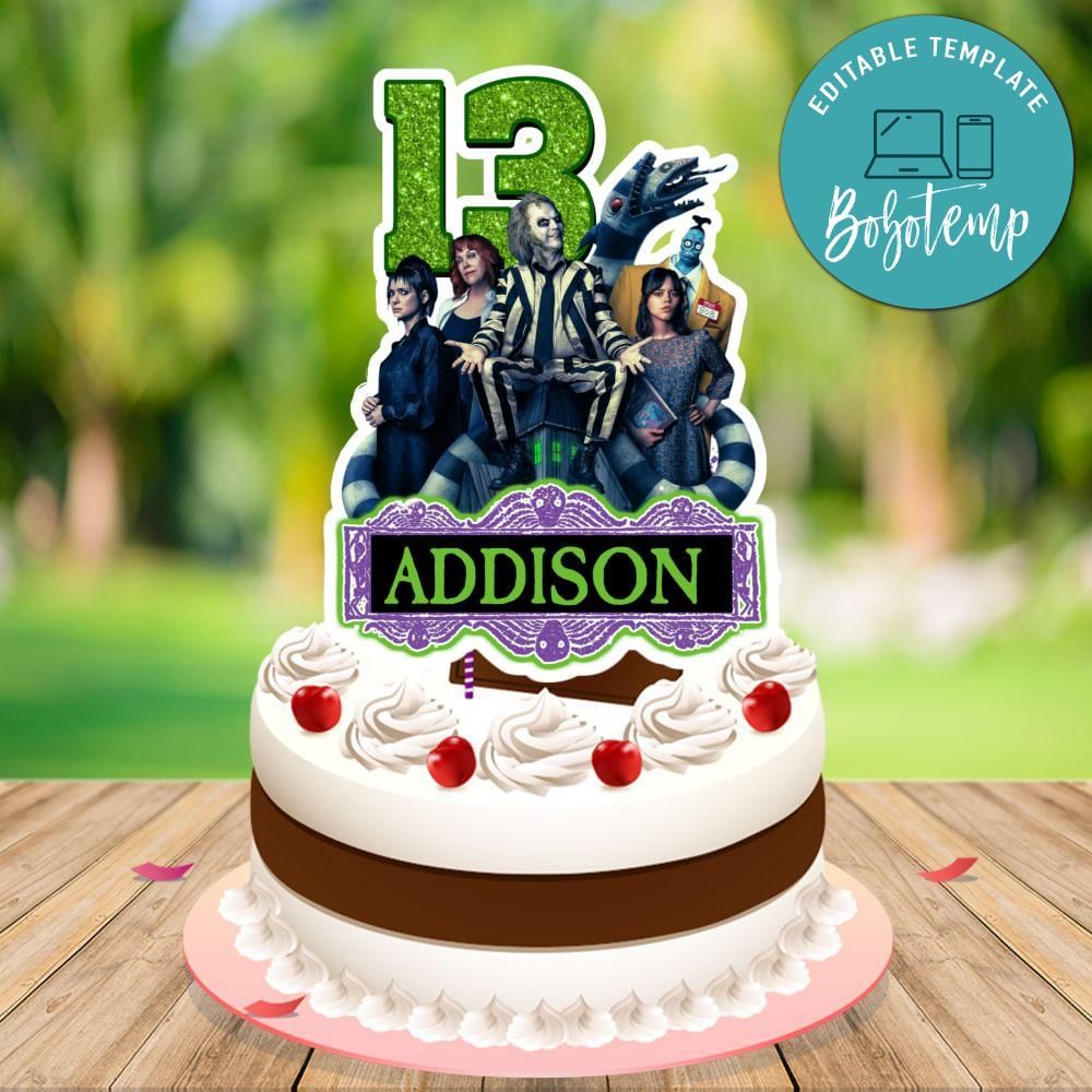 Beetlejuice 2 Birthday Cake Topper Template Printable | Bobotemp