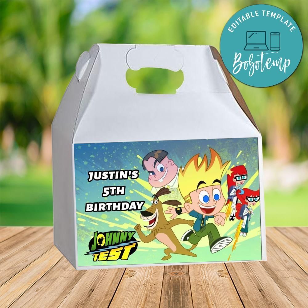 Johnny Test Gable Box Digital File Printable Instant Download