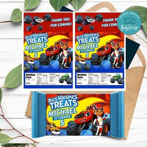 Blaze and the Monster Rice Krispies Treats Template Printable Instant Download