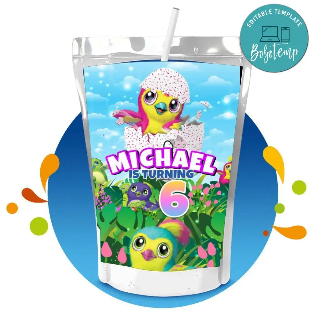 Hatchimal Capri Sun Birthday Digital File Printable | Bobotemp