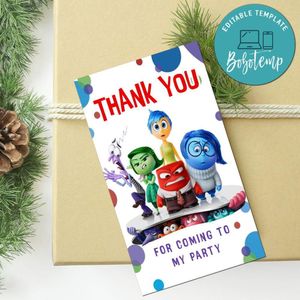 Inside Out 2 Thank You Tag Customizable Template To Print At Home Instant Download