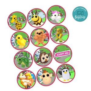 Adopt Me Cupcake Toppers Template Printable Instant Download