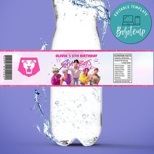 Saja Boys Birthday Water Bottle Label Template To Print At Home Instant Download