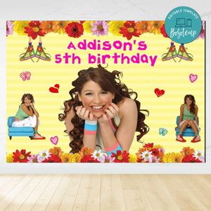 Floricienta Birthday Backdrop Digital File Template Instant Download