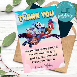 Tots Thank You Card Customizable Template To Print At Home Instant Download
