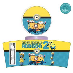 Minion Cotton Candy Label Template To Print At Home Instant Download