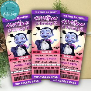 Vampirina Ticket Invitation Customizable Template Instant Download