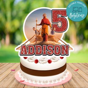 Last Airbender Cake Topper Template Printable Instant Download