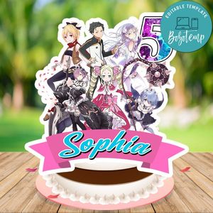 Re:Zero Cake Topper Template Printable Instant Download