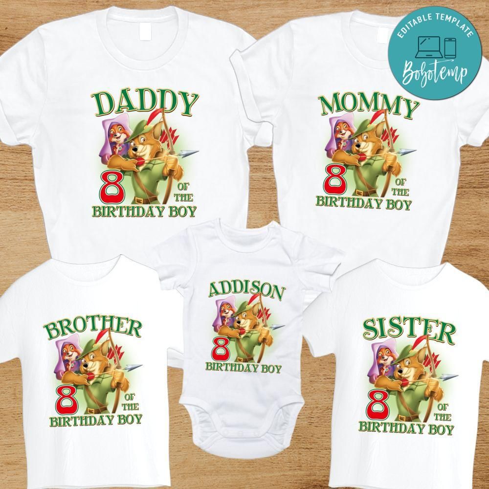 Robin hood Family Birthday PNG file template | Bobotemp