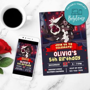 Black forest Cookie Run Kingdom Invitation Customizable Template to Print at Home Instant Download