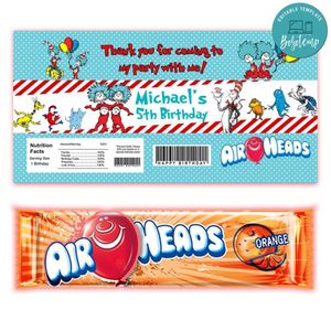 Dr. Seuss Airhead Candy Wrapper Template Printable Instant Download