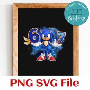 Sonic Birthday 5 Customer request PNG file template