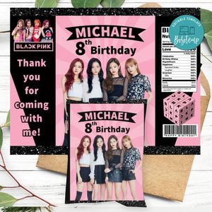 Black Pink Birthday Chip Bag Digital File Printable Instant Download