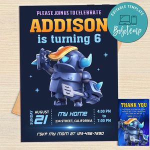 Mini Pekka Invitation Template Free Thank You Card Printable