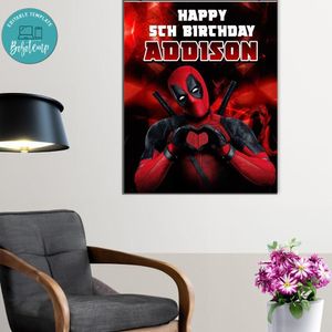 Deadpool Birthday Poster Digital File Printable Instant Download