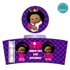 Boss Baby Girl Cotton Candy Label Template To Print At Home Instant Download